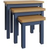 Wittenham Blue Painted Furniture Nest of 3 Tables