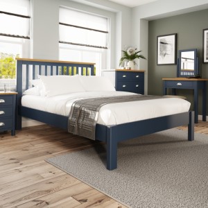 Wittenham Painted Furniture Blue Painted 4'6 Double Bed Wittenham Painted Furniture Blue Painted 4'6 Double Bed