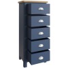 Wittenham Painted Furniture Blue Painted 5 Drawer Narrow Chest