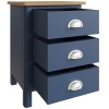 Wittenham Blue Painted Furniture 3 Drawer Bedside Cabinet