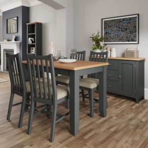 Galaxy Grey Painted Furniture 1.2m Extending Dining Table Galaxy Grey Painted Furniture 1.2m Extending Dining Table