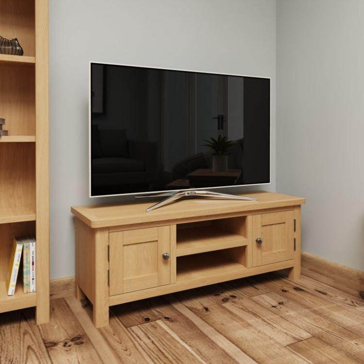 Buxton Rustic Oak Furniture Large TV Unit