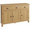 Buxton Rustic Oak Furniture 3 Door Sideboard