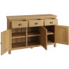 Buxton Rustic Oak Furniture 3 Door Sideboard