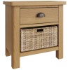 Buxton Rustic Oak Furniture 1 Drawer 1 Basket Cabinet