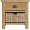 Buxton Rustic Oak Furniture 1 Drawer 1 Basket Cabinet