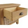 Buxton Rustic Oak Furniture 1 Drawer 1 Basket Cabinet