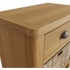 Buxton Rustic Oak Furniture 1 Drawer 1 Basket Cabinet