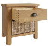 Buxton Rustic Oak Furniture 1 Drawer 1 Basket Cabinet