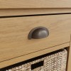 Buxton Rustic Oak Furniture 1 Drawer 2 Basket Cabinet