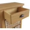 Buxton Rustic Oak Furniture 1 Drawer 2 Basket Cabinet