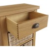 Buxton Rustic Oak Furniture 1 Drawer 2 Basket Cabinet