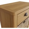 Buxton Rustic Oak Furniture 1 Drawer 2 Basket Cabinet