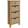 Buxton Rustic Oak Furniture 1 Drawer 3 Basket Cabinet