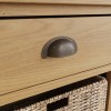 Buxton Rustic Oak Furniture 1 Drawer 3 Basket Cabinet