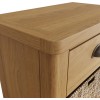 Buxton Rustic Oak Furniture 1 Drawer 3 Basket Cabinet