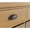 Buxton Rustic Oak Furniture 2 Drawer 4 Basket Cabinet