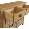 Buxton Rustic Oak Furniture 2 Drawer 4 Basket Cabinet