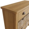 Buxton Rustic Oak Furniture 2 Drawer 4 Basket Cabinet