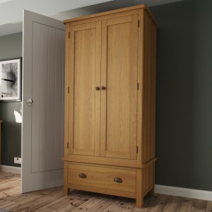 Buxton Rustic Oak Furniture Gents Wardrobe Buxton Rustic Oak Furniture Gents Wardrobe