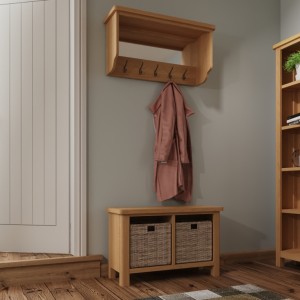 Buxton Rustic Oak Furniture Hall Bench Top Buxton Rustic Oak Furniture Hall Bench Top