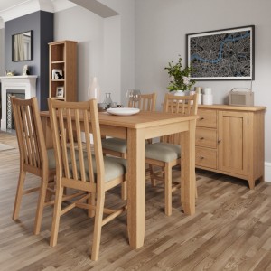 Exeter Light Oak Furniture 1.2m Extending Dining Table Exeter Light Oak Furniture 1.2m Extending Dining Table