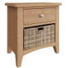 Exeter Light Oak Furniture 1 Drawer 1 Basket Cabinet