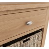 Exeter Light Oak Furniture 1 Drawer 2 Basket Cabinet