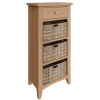 Exeter Light Oak Furniture 1 Drawer 3 Basket Cabinet