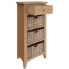 Exeter Light Oak Furniture 1 Drawer 3 Basket Cabinet