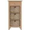 Exeter Light Oak Furniture 1 Drawer 3 Basket Cabinet