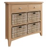 Exeter Light Oak Furniture 2 Drawer 4 Basket Cabinet