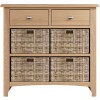 Exeter Light Oak Furniture 2 Drawer 4 Basket Cabinet