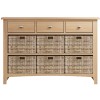 Exeter Light Oak Furniture 3 Drawer 6 Basket Cabinet