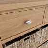 Exeter Light Oak Furniture 3 Drawer 6 Basket Cabinet