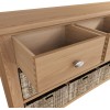 Exeter Light Oak Furniture 3 Drawer 6 Basket Cabinet