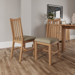 Exeter Light Oak Furniture Dining Chair (Pair)