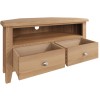 Exeter Light Oak Furniture Corner TV Unit