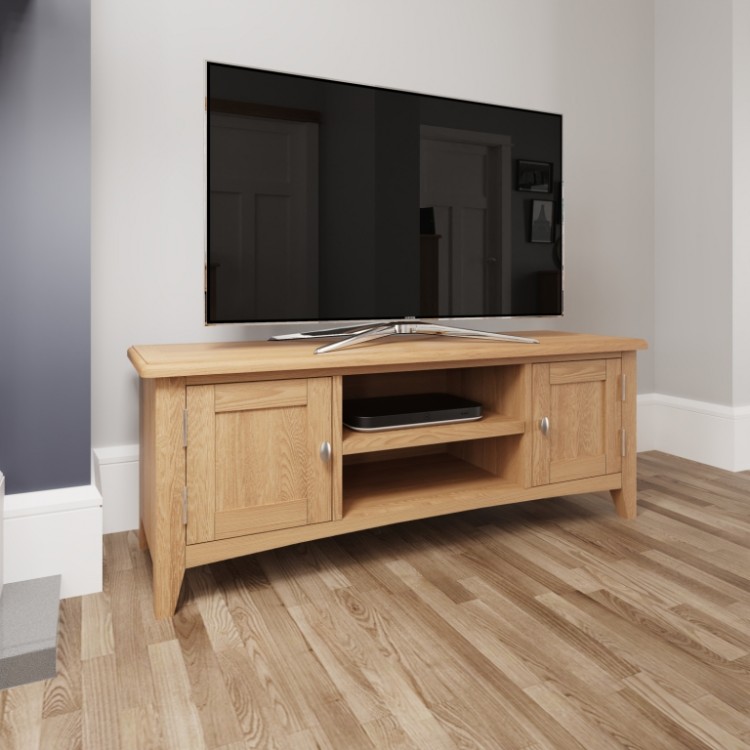 Exeter Light Oak Furniture Large TV Unit
