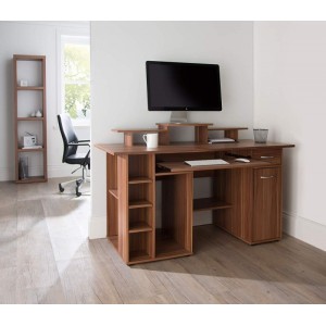 Alphason Office Furniture San Diego Walnut Work Centre Alphason Office Furniture San Diego Walnut Work Centre