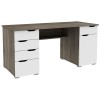 Alphason Office Furniture Kentucky Dark Oak and White Gloss Desk