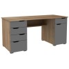 Alphason Office Furniture Kentucky Light Oak And Grey Gloss Desk