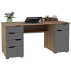 Alphason Office Furniture Kentucky Light Oak And Grey Gloss Desk