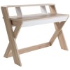 Alphason Office Furniture Aspen Light Oak and White Trestle Desk