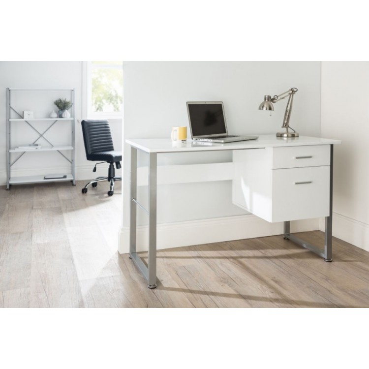 Alphason Office Furniture Cabrini White Office Desk
