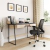 Alphason Office Furniture Salisbury Oak and Black Writing Desk