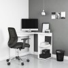 Alphason Office Furniture Chesil White Corner Desk