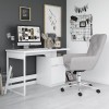 Alphason Office Furniture Bridport Glossy White Computer Desk