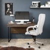 Alphason Office Furniture Dorset Walnut and Dark Grey Computer Desk