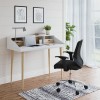 Alphason Office Furniture Yeovil White and Light Oak Writing Desk